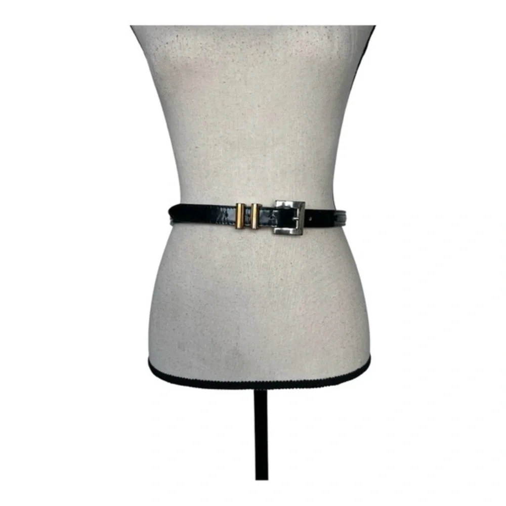 Brighton Black and Silver Leather Belt